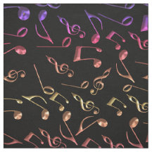 Notas calientes de la música sobre negro o