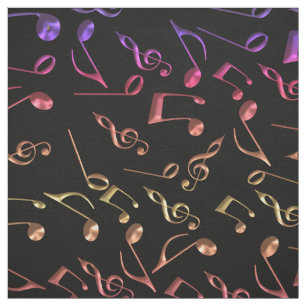 Tela Notas calientes de la música sobre negro o