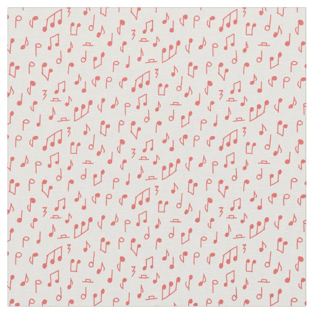 Tela Notas de la música Red Doodled (De cerca)