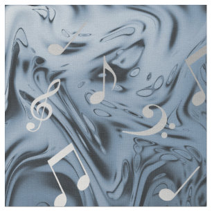 Tela notas de música plateadas elegantes en azul