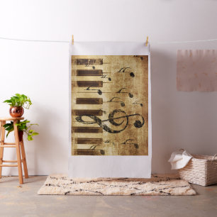 Tela Notas de música retro y piano