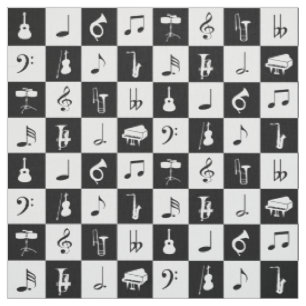 Tela Notas e instrumentos de música moderna y elegante