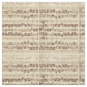Tela Notas musicales antiguas - Hoja de música de Bach