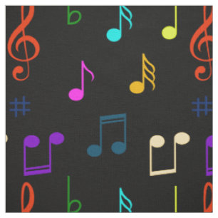 Tela Notas Musicales Coloridas Músico Arte Nota Musical