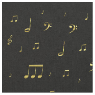 Tela notas musicales de oro