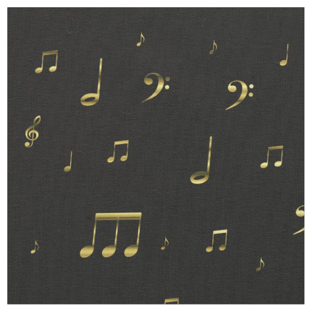 Tela notas musicales de oro (De cerca)