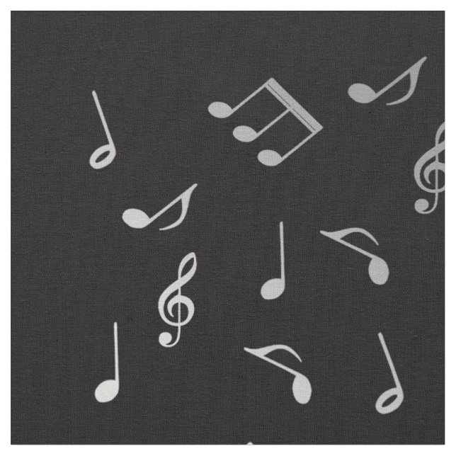 Tela notas musicales de plata (De cerca)