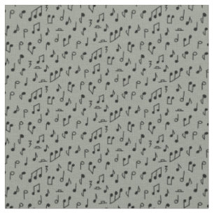 Tela Notas musicales negras de Doddle sobre gris medio
