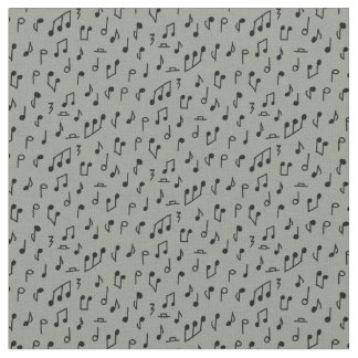 Tela Notas musicales negras de Doddle sobre gris medio