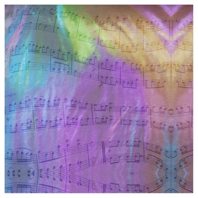 Tela Notas musicales psicodélicas (De cerca)