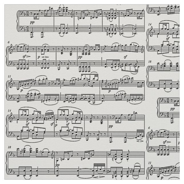 Tela notas musicales / símbolos musicales (Retal)