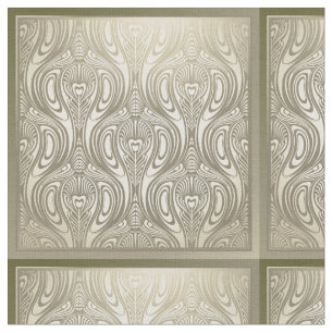 Tela Nouveau del arte, deco, oro, blanco, floral,
