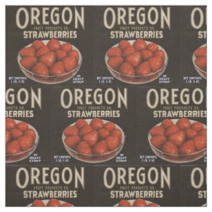 Tela novedad impresa en Oregon Strawberries de los años