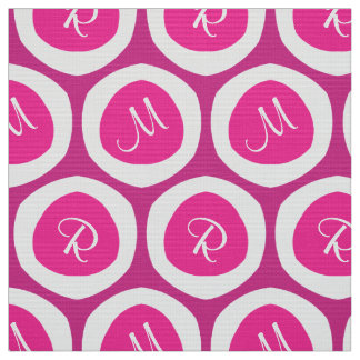 Tela Novedad moderna del rosa y blanca del monograma
