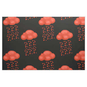 Tela Nube de acuarela Lluvia Amor Corazón Rojo Día de S