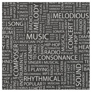 Tela Nube de la palabra del modelo de la MÚSICA
