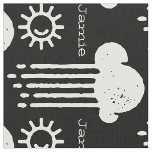 Tela Nube de lluvia solar blanca y negra personalizada
