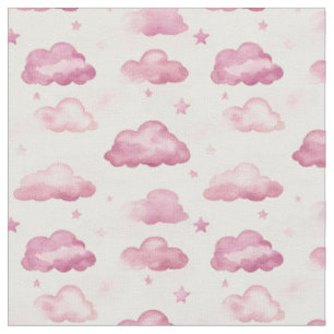 Tela Nubes color rosa y estrellas de marfil