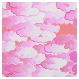 Tela Nubes japonesas, amanecer, rosa de la orquídea y