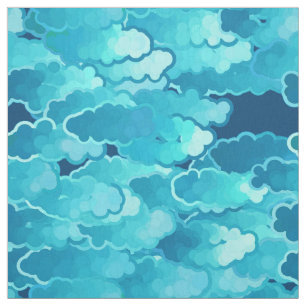 Tela Nubes japonesas, igualando el cielo, la turquesa y