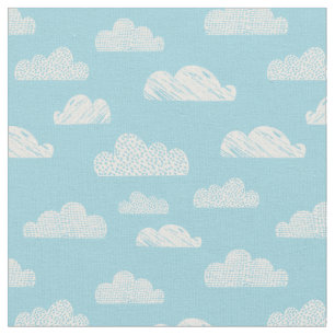 Tela Nubes texturadas sobre azul claro