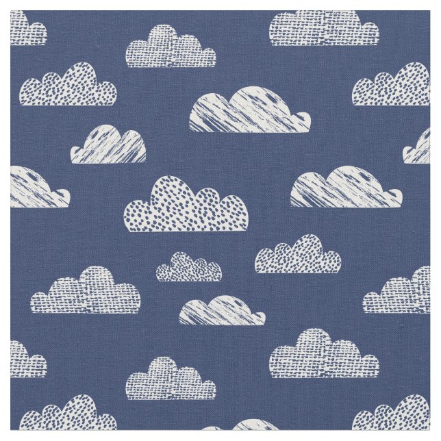 Tela Nubes texturadas sobre azul oscuro (De cerca)