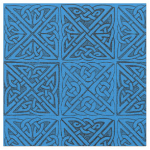 Tela Nudos célticos en azul