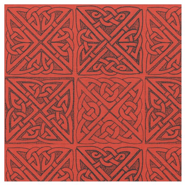 Tela Nudos célticos en rojo (De cerca)