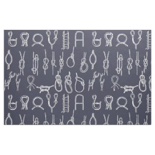 Tela Nudos y azules marinos náuticos de la cuerda