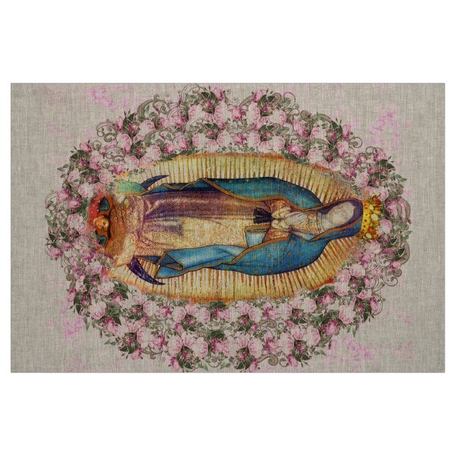Tela Nuestra Señora de la Virgen Guadalupe María 203 ("Cuarto gordo" (fat quarter))