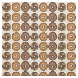 Tela Nueva York Bagels Plain Marble Rye Bagel Food Fabr