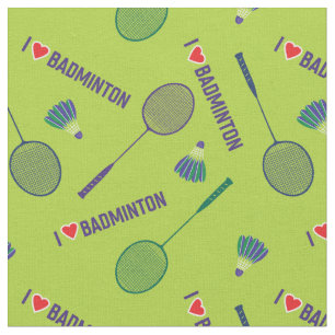 Tela ¡NUEVO! bádminton de amor con raquetas en verde 