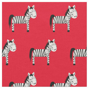 Tela Nurera de bebé zebra corta roja