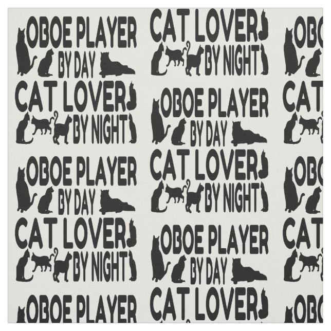 Tela Oboe Player ama a los gatos (Retal)