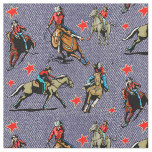 Tela occidental del diseño de los caballos de