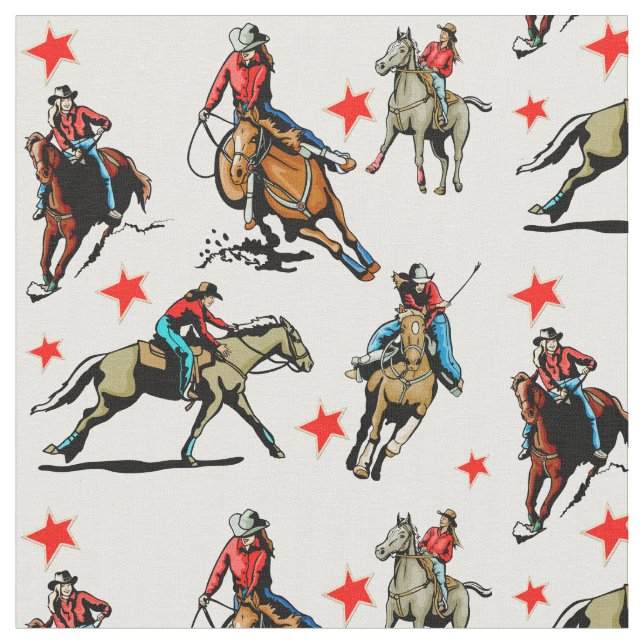 Tela occidental del diseño de los caballos de (De cerca)
