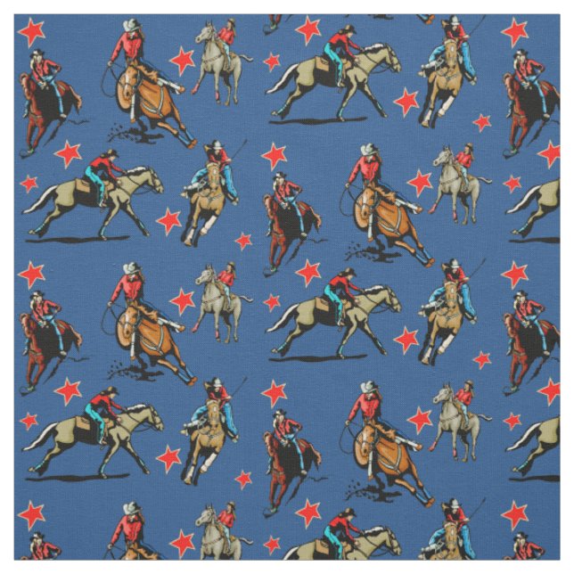 Tela occidental del diseño de los caballos de (Retal)