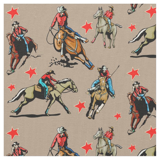 Tela occidental del diseño de los caballos de (De cerca)