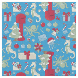 Tela ocean christmas octopus mailbox santa jellyfish