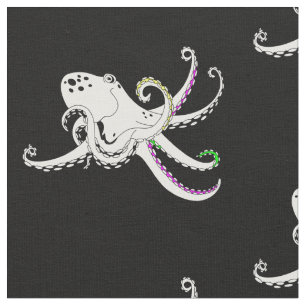 Tela Octopus blanco y negro Tentacles coloridas de Guay