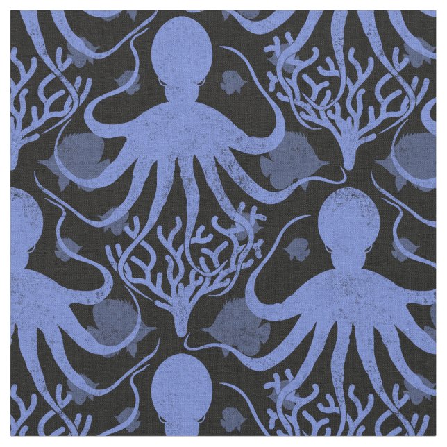 Tela Octopus (fondo oscuro) (De cerca)