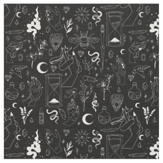 Tela oculto místico esotérico brujería cristales negro
