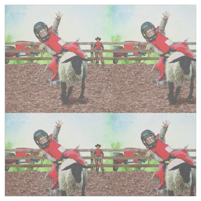 Tela Oeste de Rodeo Cowgirl Mutton Busting (Retal)