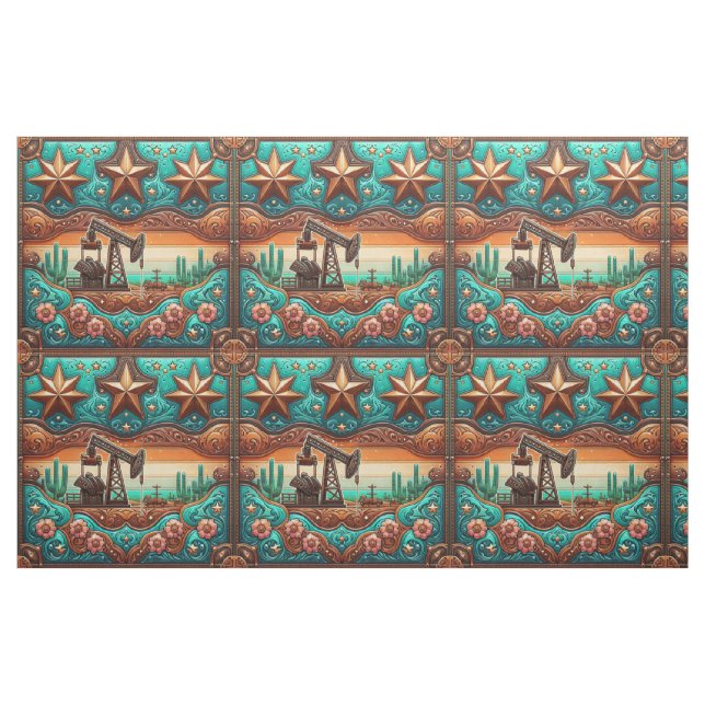 Tela Oil Gas Drilling and Pump Jack Fabric ("Cuarto gordo" (fat quarter))