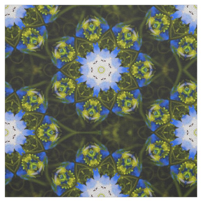 Tela Ojos de bebé azul caleidoscópico Flores de primave (Retal)