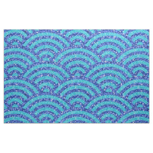 Tela Olas de mar asiáticas brillantes azul japonés grab