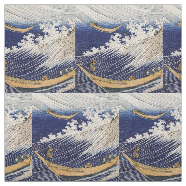 Tela Olas del Océano de Hokusai Barcos Marítimos (Retal)