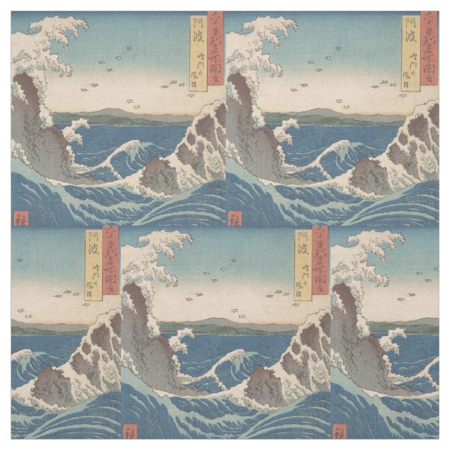 Tela Olas japonesas de arte de Naruto Whirlpool (Retal)