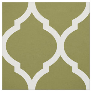 Tela Olive Green Moroccan Quatrefoil Large Scale