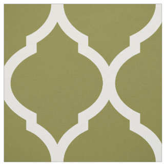 Tela Olive Green Moroccan Quatrefoil Large Scale